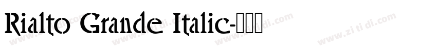 Rialto Grande Italic字体转换